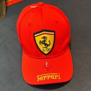 Ferrari Red Baseball Cap with Yellow Shield Emblem